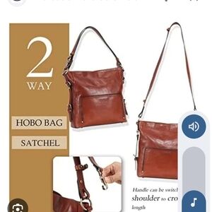 BanuceBrown Leather Hobo Bag